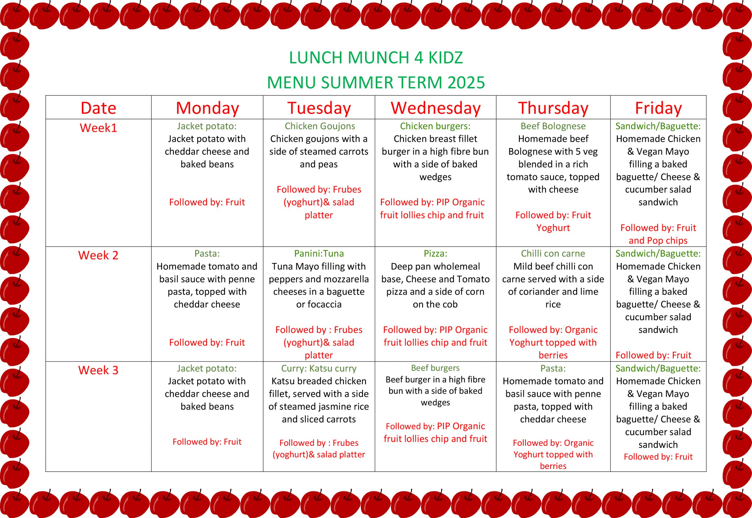 LUNCH MUNCH 4 KIDZ MENU sum 25-1